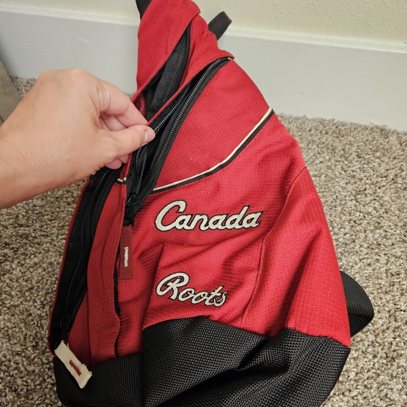 Roots Red and Black Sling Bag - Picture 4 of 5